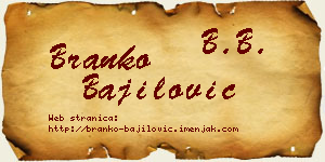 Branko Bajilović vizit kartica